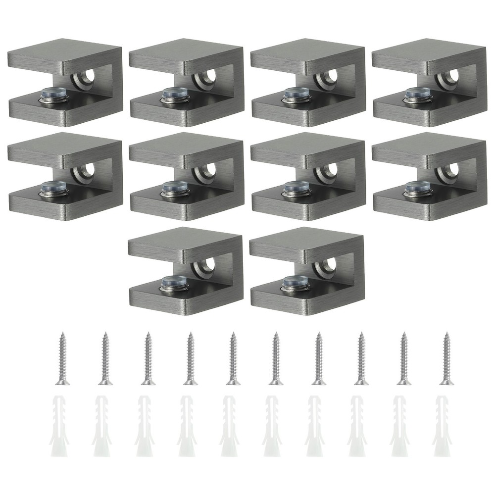 Glass Shelf Clamp, 10Pcs Glass Clip Holder Support for 5-8 mm Thick, Black