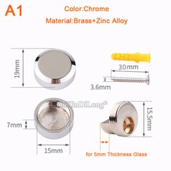 NEW 8PCS Brass Mirror Clips Nails Glass Clamps Mirror Holder Brackets for 5~11mm