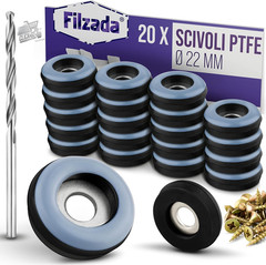 20x Teflon PTFE 19mm Round Slides Screw Screw Floor Chair