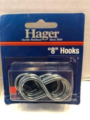 Hager Closed S Hook (5 Count) 2-1/8″, Zinc, 2-Pack