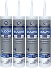 Pack of 4 GE Silicone GE012 10.1 Oz Clear Window & Door Silicone Rubber Caulk
