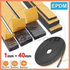 Self Adhesive Backed EPDM Foam Sponge Rubber Strip Roll Tape Sticky Seal 1 -40mm