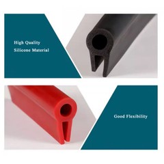 U-Type Silicone Rubber Sealing Strip Edging Trim Oven Seal Heat Resistant Gasket