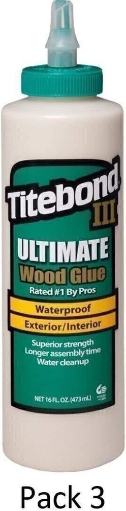 Titebond III Ultimate Wood Glue, 16-Ounces #1414, 3 Pack