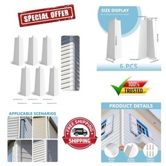 Elegant 6 Pcs 8-Inch Aluminum Siding Corner Caps with Nails for Easy Installa…