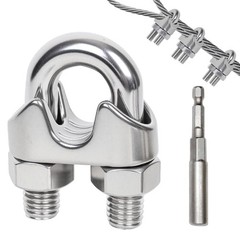 10 Pcs M12 1/2 inch Stainless Steel Wire Rope Cable Clamp Clips,Wire Rope Cla…