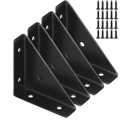 4 Pcs Trapeziform Angle Brackets, Shelf Brackets Heavy Duty Triangular Bracke…