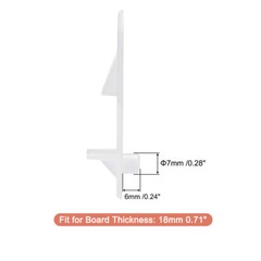20pcs Plastic Shelf Support Pegs 7mm Shelf -Locking Cabinet Bracket Peg Clear