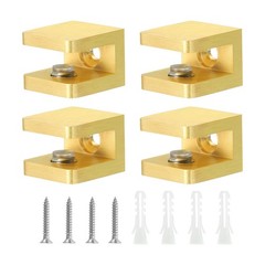 4Pcs Glass Shelf Clamp Glass Clip Holder Support for 5-8 mm Thick Gold