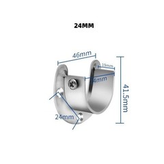 2pcs Thick Stainless Steel Wardrobe Hanging Rod Support Base Round Pipe Brackets