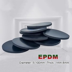 Round EPDM Rubber Pads Disc Sheet Buffer Seal Gaskets – Various Thickness & Size