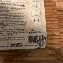 KeyLock Fully Concealable Newel Post Fasteners 6283 Made in USA