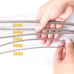 304 Stainless Steel Wire Rope Cable Flexible Φ 0.3mm ~ 20mm / 7×19 Structure