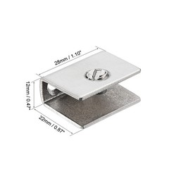 Glass Shelf Brackets 27x14x19mm Stainless Steel Holder for 6-8mm Thickness 2Pcs
