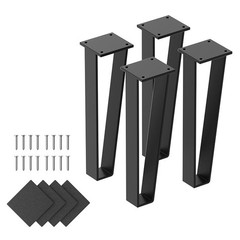 Orgerphy 10″ Black Triangle Heavy Duty Steel Bench Table Legs Set of 4
