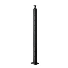 36in Stainless Cable Railing Post 30° Holes for Decks
