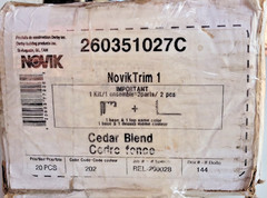 Box Of 20 Novik 1.25-in x 72-in 2-Piece Polymer J-Channel Trim in Cedar Blend