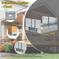 Galvanized Post Base for Concrete, Adjustable Aluminum-Zinc Plated Steel Deck Po