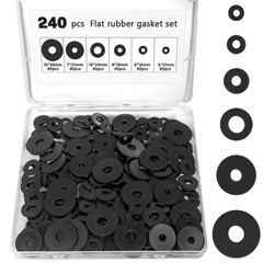 Zefphxs 240 Pcs Rubber Washers Assortment Kit, 30 millimeters