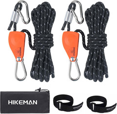 Hikeman Camping Rope with Ratchet Pulley,Quick Setup Outdoor Guy Lines Adjustabl