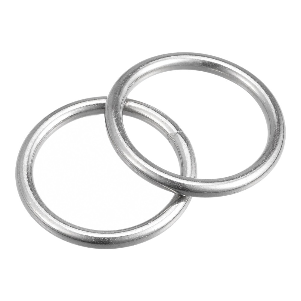 2pcs 316 Stainless Steel Round Ring Welded O-Rings 30mm(1.18″) ID 4mm Thick