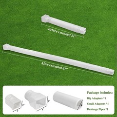 1 Pack Flexible Gutter Downspout Extensions Extendable from 21″ to 67″, Downs…