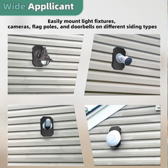 Large Black Vinyl Siding Mounting Block with Integrated Electrical Box