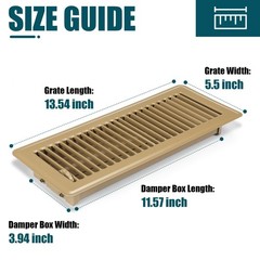 VOISEN Floor Register 4×12, 2 Pack Floor Vent Covers, Steel Adjustable Air Su…