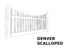4×8 PVC VINYL DENVILLE TRADITIONAL PICKET SCALLOP TOP FENCE PANEL w/POST & CAP