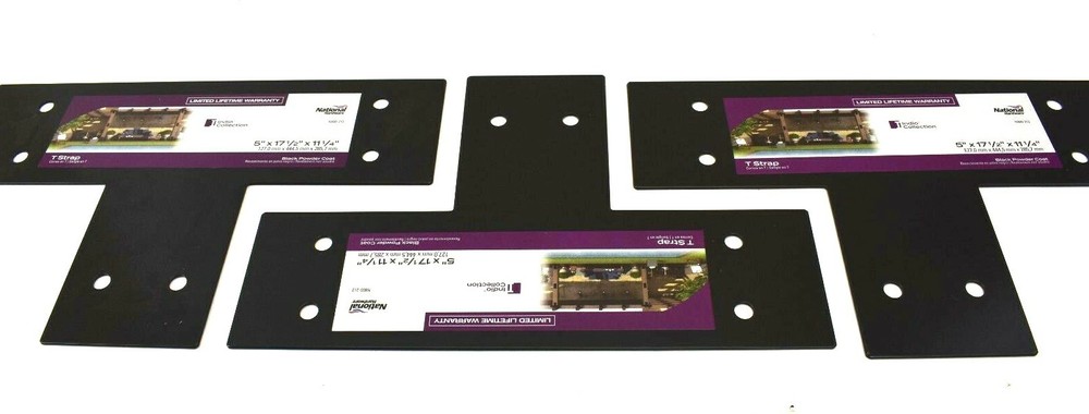 Lot of 3 National Hardware 1163BC Steel Indio T-Strap 5″ x 17-1/2″ x 11-1/4″