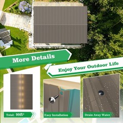 10 Metal Roofing Panels, 42.5″ x 17.7″ Galvanized Steel Sheets for Sheds, Fences