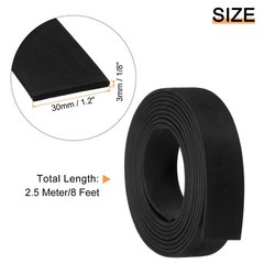 EPDM Rubber Foam Sheet Strip Neoprene Sheets Rolls 1/8″ T x 1.2″ W x 8′ L