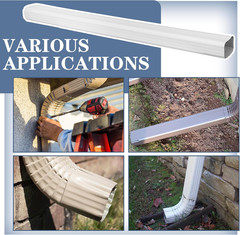 1 Pack 2 X 3 Inch, 45 Inch White Aluminum Downspout Extensions Roofing Gutter Do