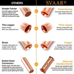SVAAR 14-12 Gauge Flared Barrel Butt Splice Connectors Kit 50PCS 14-12 AWG No…