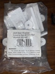 2 X 4 White Stair Brackets-Model 351447 Item 1171847 For rail kit (G)
