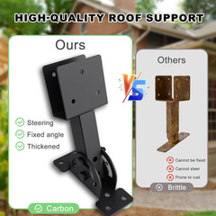 2X4 Heavy Duty Roof Riser Brackets Kit 3 Pcs, Adjustable Angle Pergola Support B