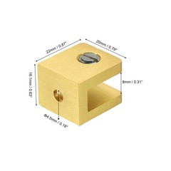 4Pcs Glass Shelf Clamp Glass Clip Holder Support for 5-8 mm Thick Gold