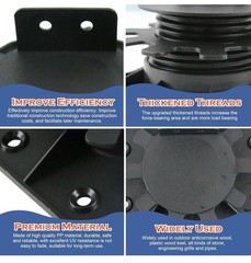 23 Adjustable Deck Support Pedestal Deck Foundation Base Support 1-3/16″ – 2-3/8