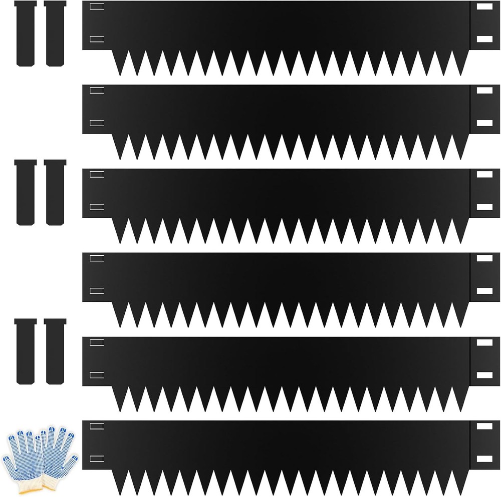 Galvanized Landscape Edging 6 Pack 40×6 Inch Black