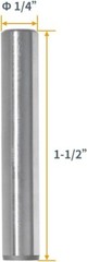 POWERTEC Heat Treat Hardened Steel Dowel Pins 1/4″ x 1-1/2″, 20 PK