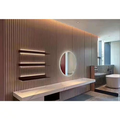 94 In. X 6 in X 0.5 In. Solid Wood Wall 7 Grid Cladding Siding Board in Original
