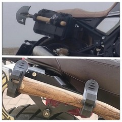 Tool Holder Clips, 2 Pack Black Utility Mount Clamps for Shovels Rakes Baseball