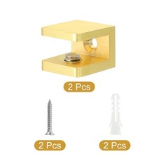 Glass Shelf Clamp, 2Pcs Glass Clip Holder Support for 8-10 mm Thick, Gold