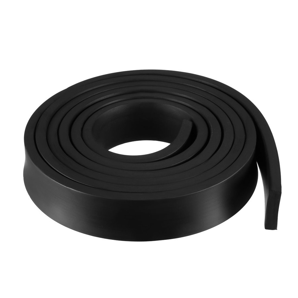 Solid Rectangle Rubber Seal Strip 30mm Wide 7mm Thick, 2 Meters Long Black