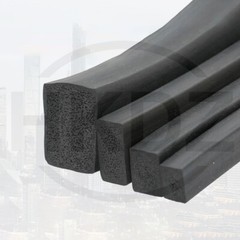 Black EPDM Rubber Foam Sealing Strip Flat Bar For Cabinet Door Seal 10mm- 40mm