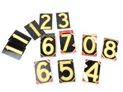 VINTAGE LOT OF SMALTZ Hy-Ko Prod Co REFLECTIVE NUMBERS Mid Century House NIB