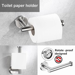 Kwanicas 6 Pieces Brushed Nickel Bathroom Hardware Accessories Set Sus304