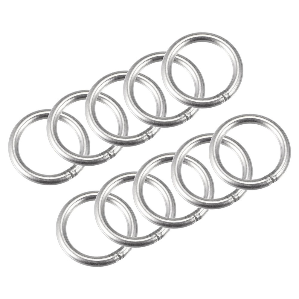 304 Stainless Steel Welded O Ring 30mm(1.18″) Outer Dia 4mm Thickness 15pcs
