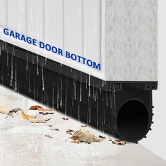 DGSL Garage Door Seals Bottom Rubber Weather Stripping Kit Seal 12 Ft, Black