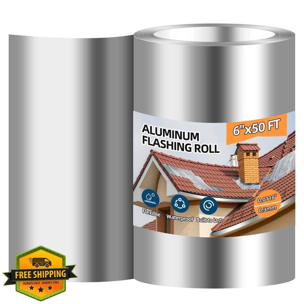 Tubtoken Aluminum Roll Flashing 6”x50′ Metal Roofing